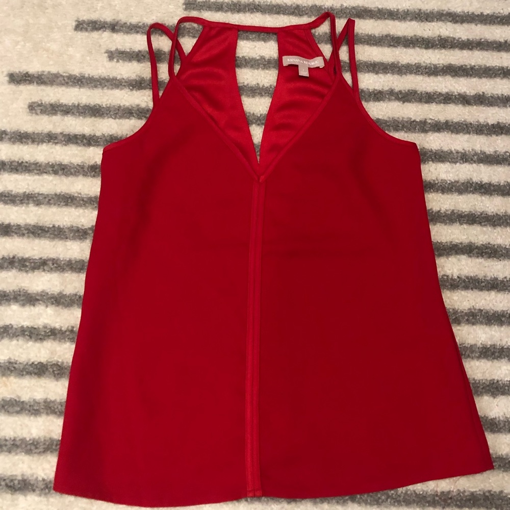 Like New Structured Red Strappy Tank
